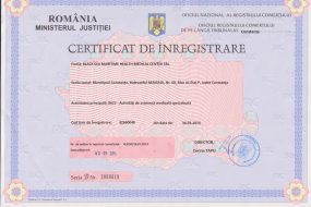 Certificate of company registration